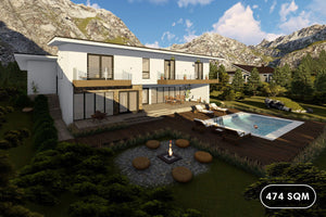 Double Story Steel Frame House With 4 Bedrooms Model 474-059 - house design image 1 thumbnail