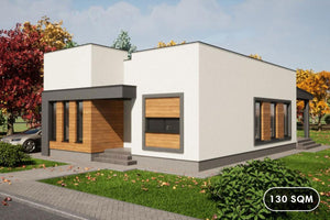 Ground Floor Steel Frame House With 2 Bedrooms model 130-093 - modern style house exterior image 1 thumbnail