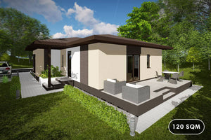 One Story Steel Frame House With 1 Bedroom Model 120-032 - modern style house exterior image 1 thumbnail