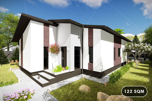 One Story Steel Frame House With 2 Bedrooms Model 122-042 thumbnail
