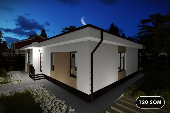One Story Steel Frame House With 3 Bedrooms Model 120-083 - house design picture 1