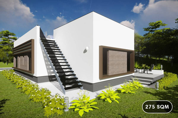 One Story Steel Frame House With Two Bedrooms Number 275-027 - house design picture 1