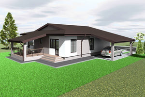 One Story Steel Frame House With 2 Bedrooms Model 178-018 - home design image 2 thumbnail