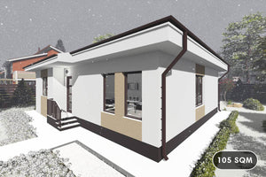 Single Story Steel Frame House With 3 Bedrooms Model 105-085 - home design image 1 thumbnail