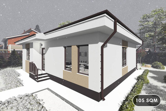 Single Story Steel Frame House With 3 Bedrooms Model 105-085 - home design image 1