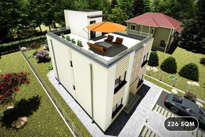 Three Storey Steel Frame House With 4 Bedrooms Model 226-081 - home design image 1 thumbnail