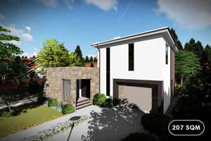 Two Floor Steel Frame House With Two Bedrooms Model 207-069 - modern style house exterior image 1 thumbnail