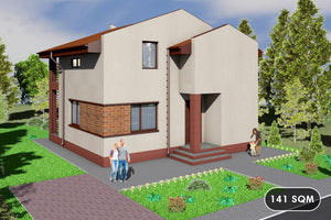 Two Storey Steel Frame House With 2 Bedrooms Model 141-001 - home exterior design picture 1 thumbnail