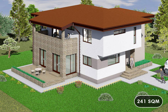 Two Storey Steel Frame House With 3 Bedrooms Model 241-003 - home design image 1