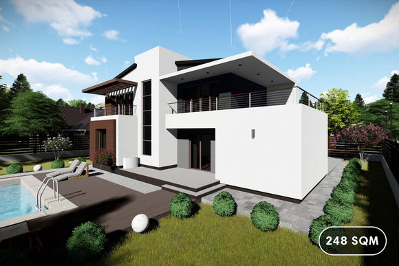 Two Storey Steel Frame House With 3 Bedrooms Model 248-057 - house design image 1