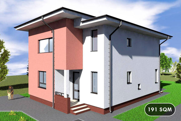 Two Storey Steel Frame House With 3 Bedrooms Number 191-016 - modern house design image 1