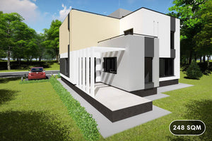 Two Story Steel Frame House With 3 Bedrooms Model 248-025 - home exterior design image 1 thumbnail