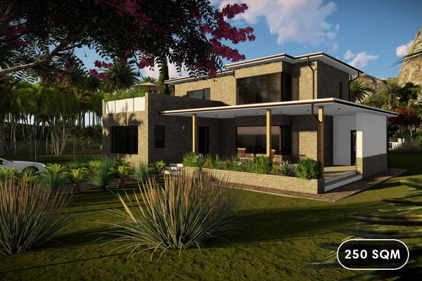 Two Story Steel Frame House With 3 Bedrooms Number 250-065 - modern home exterior picture 1