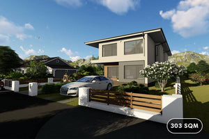 Two Story Steel Frame House With Five Bedrooms Model 303-051 - modern home exterior picture 1 thumbnail