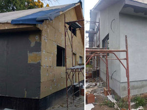 Applying Spackle to the Facade of a Metal House Project in Craiova thumbnail