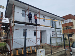 Application of Silicon Decorative Plaster for Two-Story Metal House in Bucharest thumbnail