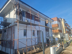 Application of Silicon Decorative Plaster for Two-Story Metal House in Bucharest thumbnail