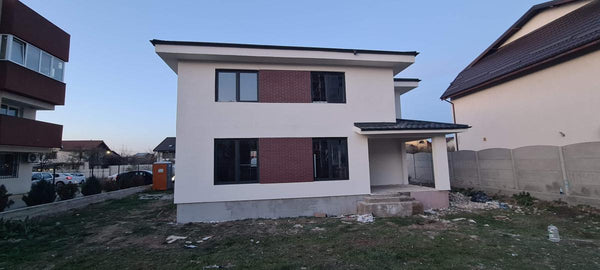 Aspect final fatada casa P+E pe structura metalica
