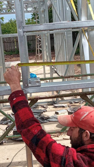 Under-Construction House with Installation of Metal Frame Wall Panels thumbnail