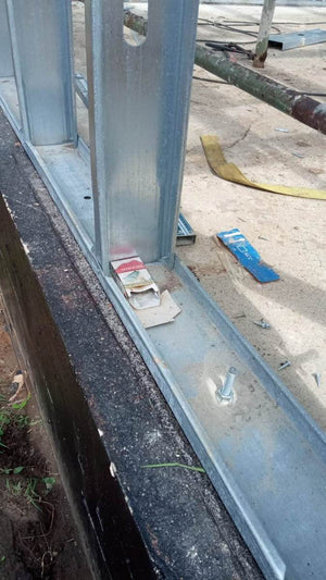 Under-Construction House with Installation of Metal Frame Wall Panels thumbnail