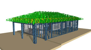 Under-Construction House with Installation of Metal Frame Wall Panels thumbnail