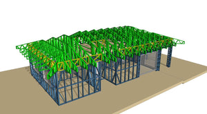 Under-Construction House with Installation of Metal Frame Wall Panels thumbnail