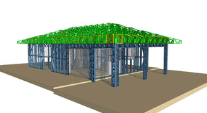 Under-Construction House with Installation of Metal Frame Wall Panels thumbnail