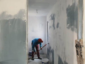 Metal House Construction Site Applying Primer Layer and Vinaro thumbnail