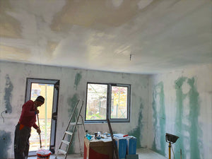 Metal House Construction Site Applying Primer Layer and Vinaro thumbnail