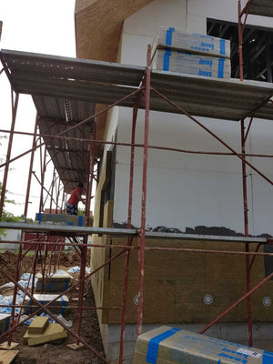 Facade Cladding with 100mm Basalt Wool, Fireproof House Project in Saftica thumbnail