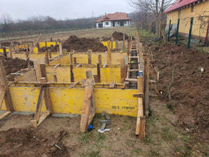 Snagov 162 sqm Metal House Formwork, Reinforcement, and Pouring of Foundation Beams thumbnail