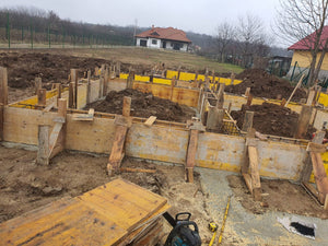 Snagov 162 sqm Metal House Formwork, Reinforcement, and Pouring of Foundation Beams thumbnail