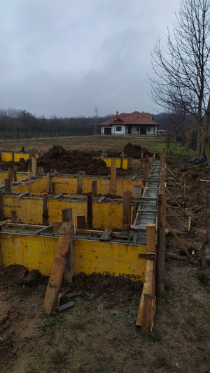 Snagov 162 sqm Metal House Formwork, Reinforcement, and Pouring of Foundation Beams thumbnail