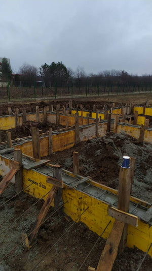 Snagov 162 sqm Metal House Formwork, Reinforcement, and Pouring of Foundation Beams thumbnail