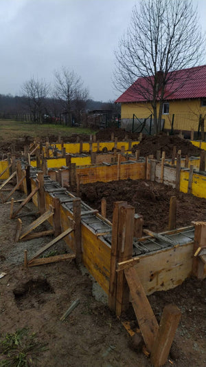 Snagov 162 sqm Metal House Formwork, Reinforcement, and Pouring of Foundation Beams thumbnail
