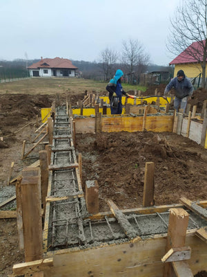 Snagov 162 sqm Metal House Formwork, Reinforcement, and Pouring of Foundation Beams thumbnail