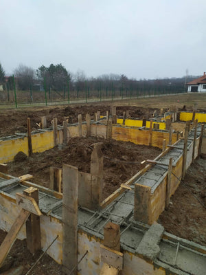 Snagov 162 sqm Metal House Formwork, Reinforcement, and Pouring of Foundation Beams thumbnail