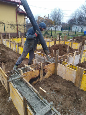 Snagov 162 sqm Metal House Formwork, Reinforcement, and Pouring of Foundation Beams thumbnail