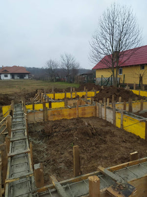 Snagov 162 sqm Metal House Formwork, Reinforcement, and Pouring of Foundation Beams thumbnail