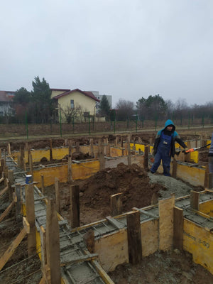 Snagov 162 sqm Metal House Formwork, Reinforcement, and Pouring of Foundation Beams thumbnail