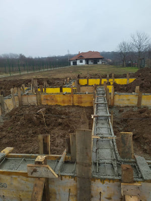 Snagov 162 sqm Metal House Formwork, Reinforcement, and Pouring of Foundation Beams thumbnail