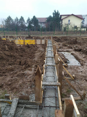 Snagov 162 sqm Metal House Formwork, Reinforcement, and Pouring of Foundation Beams thumbnail