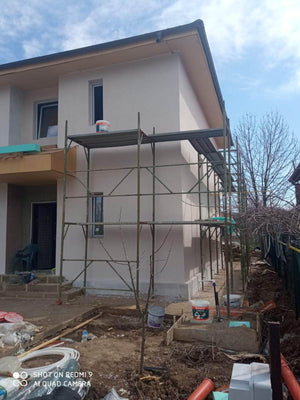Metal Structure House Exterior Facade Finish with Decorative Exterior Plaster thumbnail
