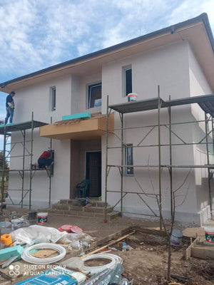 Metal Structure House Exterior Facade Finish with Decorative Exterior Plaster thumbnail
