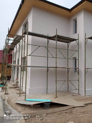Metal Structure House Exterior Facade Finish with Decorative Exterior Plaster thumbnail