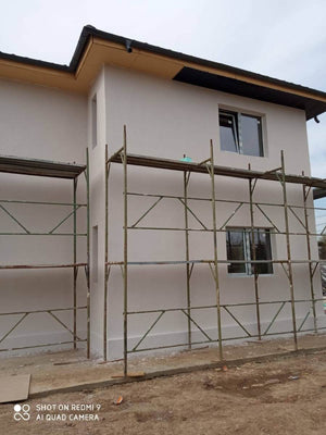 Metal Structure House Exterior Facade Finish with Decorative Exterior Plaster thumbnail