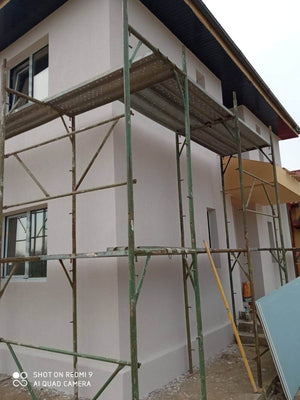 Metal Structure House Exterior Facade Finish with Decorative Exterior Plaster thumbnail