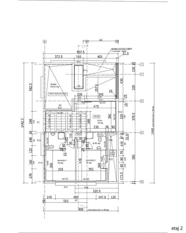 compartimentare etaj 2 casa profil metalic