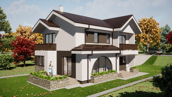 Concept arhitectural locuinta individuala cu doua nivele