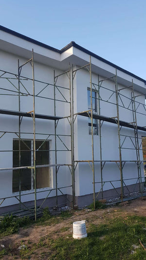 Construction of a 155 sqm House Applying Textured Decorative Plaster thumbnail